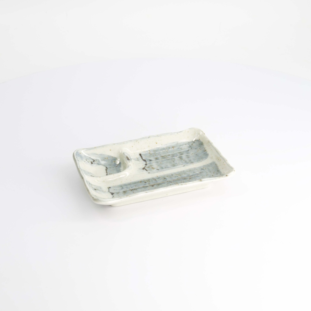 Mino Craft Divided Plate 17x11x2.5cm Light Blue/White 22065 8/64