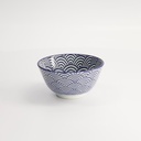 Nippon Blue Rice Bowl 12x6.4cm 300ml Wave TN-01/A 6/96