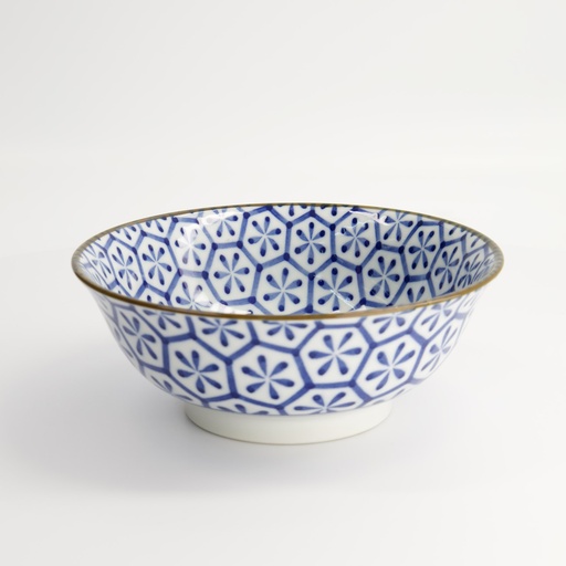 [2286] Mixed Bowls 20.5x8cm 1200ml BL/WH FK-9399/C 3/24