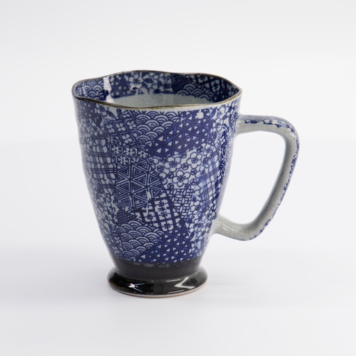 [8872] Mug 9x11cm 400ml Blue/Grey Kimono MT-3620/B 6/60