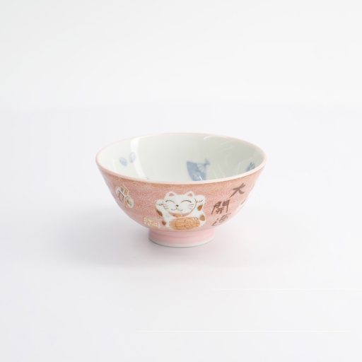[14969] Kawaii Rice Bowl 11.3x5.8cm 300ml Bowl Cat Neko Pink HR40/4 5/80
