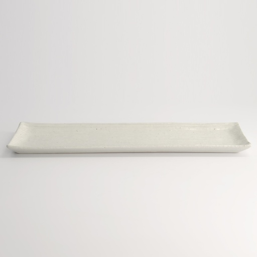 [15445] Mino Craft Rectangular Plate 33.2x10.5cm White 5/40