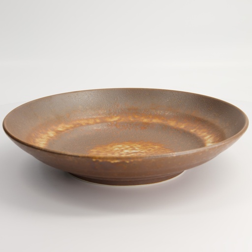 [15455] Minoyaki Corrosion Red Plate 28.5x6cm MS-7126/E 2/16