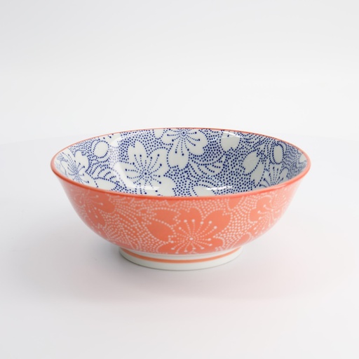 [15467] Mixed Bowls Ramen Sakura 19.7x7cm 1000ml Blue/Red HB-7102/A 4/32