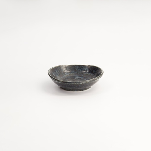 [15530] Onyx Noir Oval Sauce Dish 8.3x2.3cm YW-7201/BK 12/288