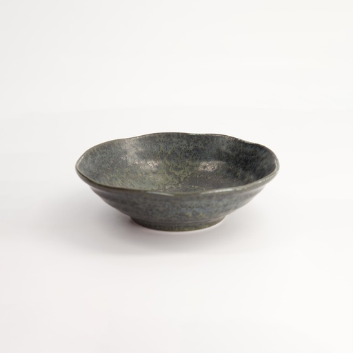 [15542] Onyx Noir Shallow Bowl 16.5x5cm YW-7213/BK 6/72