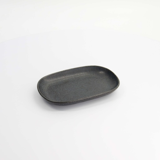 [15546] Onyx Noir Oval Plate 18.7x12.7x2.4cm YW-7217/BK 6/72