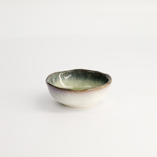 [14302] Yamasaku Organic Glassy Green Sauce Dish 8.3x3.1cm 100ml YW-5551 12/144