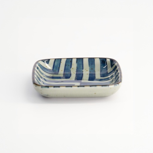 [14354] Mashiko Sauce Dish Square 9x1.6cm Yokomino Blue HB-5851/A  12/192