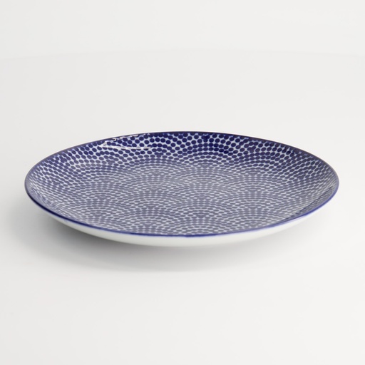 [16019] Nippon Blue Plate 16x2cm Dots TN-04/B 6/96