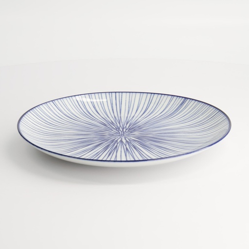[16021] Nippon Blue Plate 20.6x2.2cm Lines TN-05/D 3/48