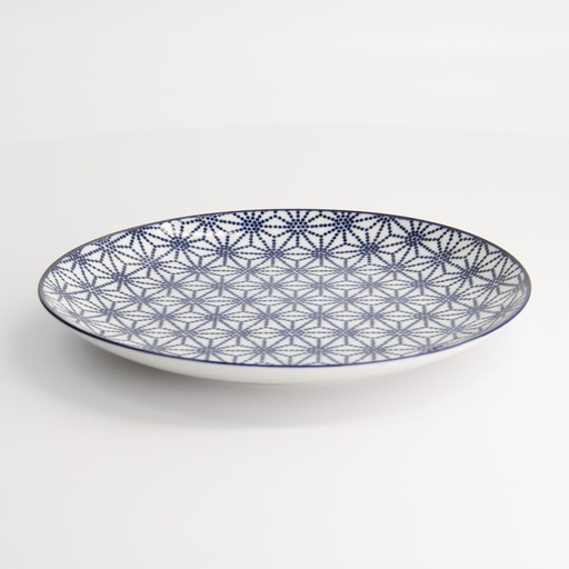[16023] Nippon Blue Plate 20.6x2.2cm Star TN-05/F 3/48