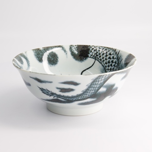 [16108] Dragon Large Ramen Bowl 21x8.3cm 1000ml Black YW-7802/B 3/24