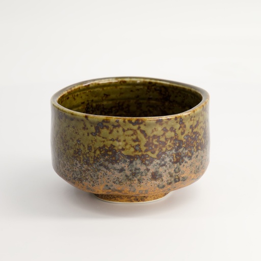 [16280] Matcha Bowl Green/Brown 12x7.5cmh 500ml MS-7016/A 1/36