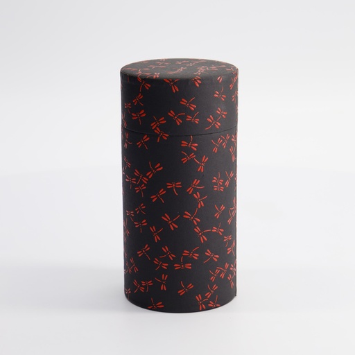 [16189] Tea Container S.S. 7.4x15.5cm 200gr Dragonfly Black 20201B 1/120