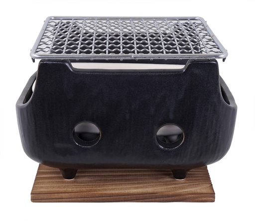 [16240] Konro Grill w/Net & Base 18.5x14x11.5cmh 34-29-07-SL Made in Japan 1/10