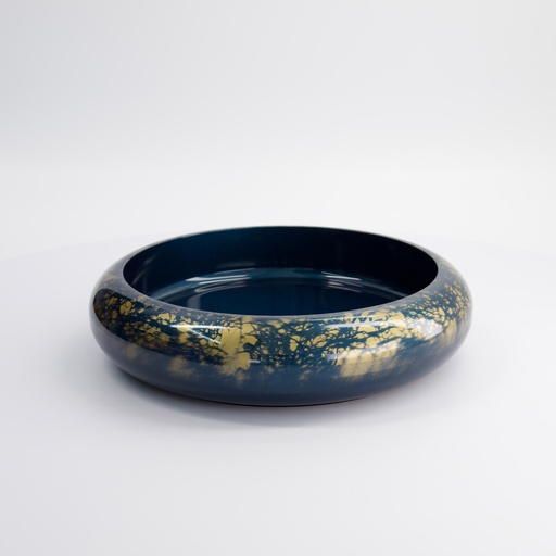[18314] Sushi Oke Outer 27.5x6.2cm Inner 22.2x4.3cm No.8 Blue/Gold Marble 18314 1/30