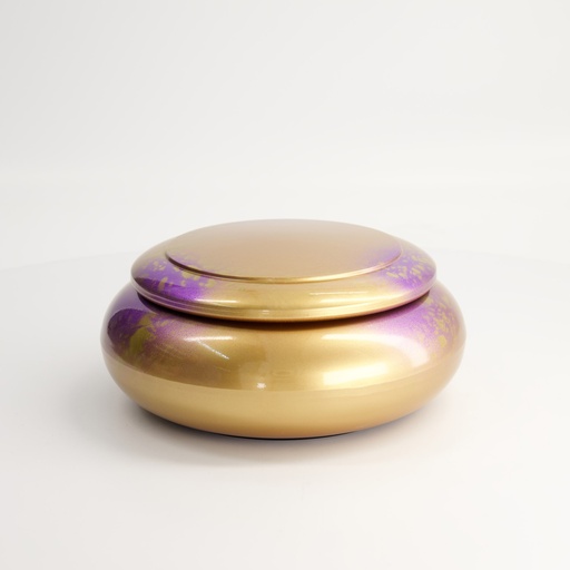 [18323] Chirashi Box w/Lid Outer 19.8x8.6cm Inner 14.2x4.9cm Gold/Orange 18323 1/40