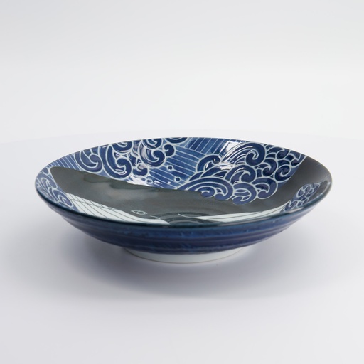 [18330] Kawaii Mori Plate Whale 21.7x5.3cm 800ml MU-8013 5/40