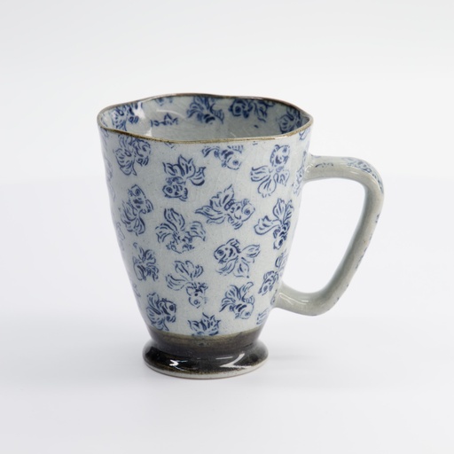 [17721] Mug 9x11cm 400ml Blue/Grey  Goldfish MT-9996/B 6/60