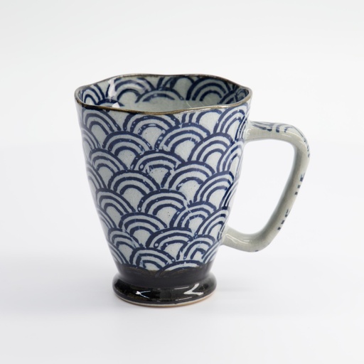 [17722] Mug 9x11cm 400ml Blue/Grey  Wave  MT-9996/C 6/60