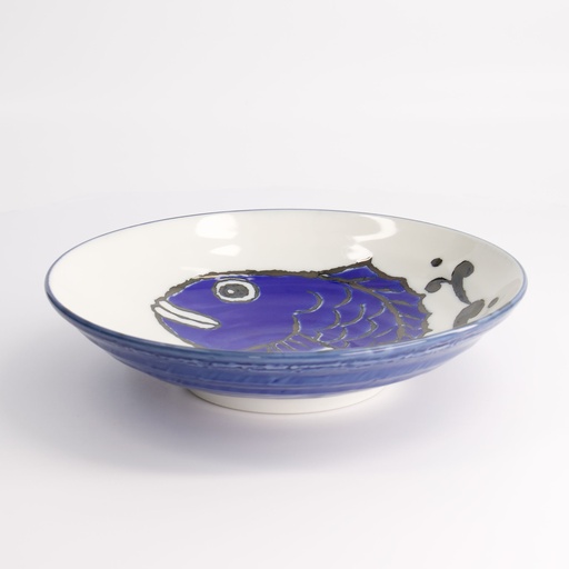 [17787] Seafood Deep Plate21.7x5.2cm 900ml Snapper Blue HB-9929/TB 17787 4/32