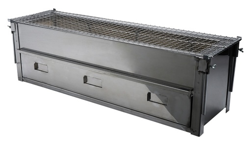 [17830] Konro Grill Stainless Steel w/Net & Iron Bar 85x24.5x25.5cm SYA-L Made in Japan