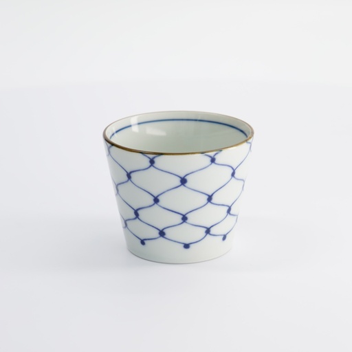 [17838] Cup Straight Blue and White Japan Mesh 8.3x6.5cm 180ml YW-9984/B 17838 12/144