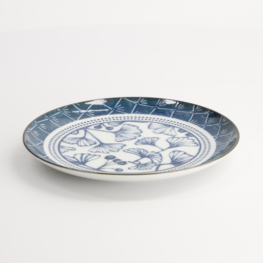 [16847] Flora Japonica Plate 16x2cm Gingko TN-8025/A 6/96