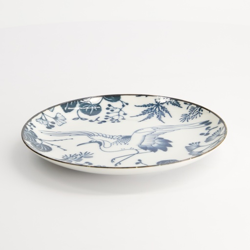 [16849] Flora Japonica Plate 16x2cm Crane TN-8025/C 6/96