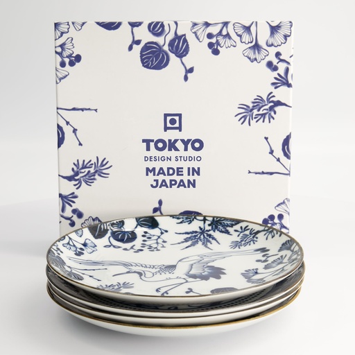 [16852] Flora Japonica Plate Giftset 20.6x2.2cm 4pcs TN-8043 1/12