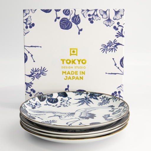 [16852] Flora Japonica Plate Giftset 20.6x2.2cm 4pcs TN-8043 1/12