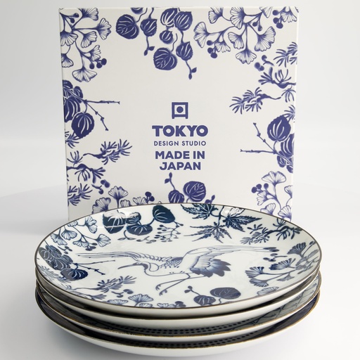 [16853] Flora Japonica Plate Giftset 25.7x3cm 4pcs TN-8044 1/6