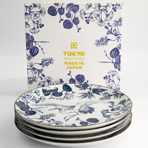 [16853] Flora Japonica Plate Giftset 25.7x3cm 4pcs TN-8044 1/6