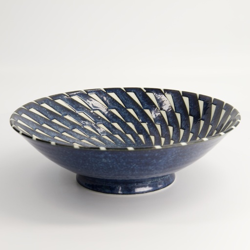 [16867] Mixed Bowls Ramen 25.4x7.8cm 1600ml Blue Hanten KA-8036/C 3/24