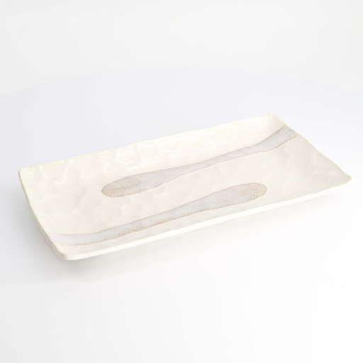 [16873] Mino Craft Rectangular Plate 31x17cm White 4/24