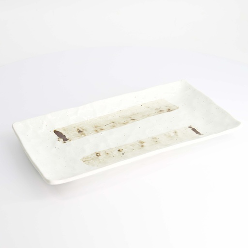 [16874] Mino Craft Rectangular Plate 31x17cm White 4/24