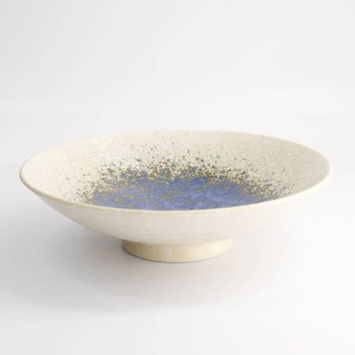 [16879] Minoyaki Mori Aya White Bowl 28x7.7cm 1800ml MS-6861/G 2/16