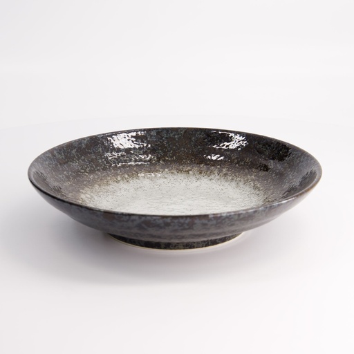 [16883] Minoyaki Eclipse White Deep Plate 23x5cm MS-8018/B 4/32