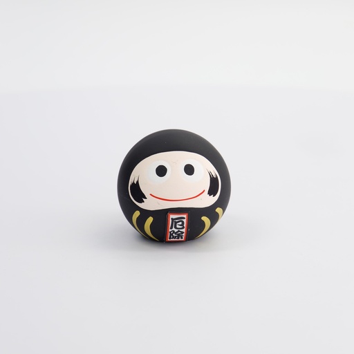 [16916] Daruma Black Block Evil and Unhappy 6x6x6cm KT10/BD 1/120