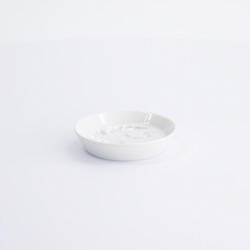 [17077] Sauce Dish 8.2cm Embossed Crane YW-8058/A 12/288