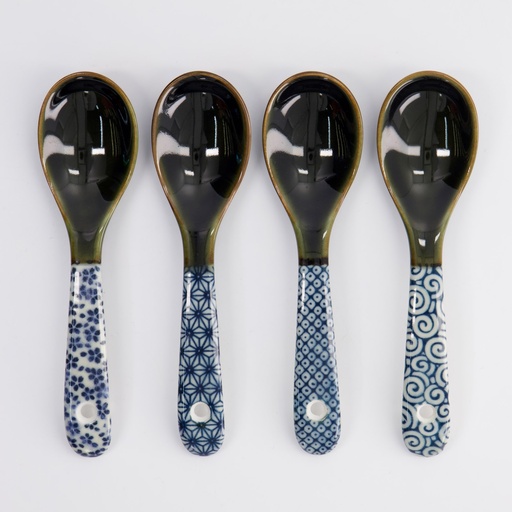 [17103] Spoon Set4 15cm Blue YW-8093/BL 1/120