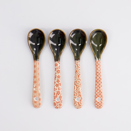 [17104] Spoon Set4 12.5cm Red YW-8091/RD 1/120
