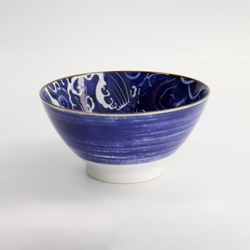 [17107] Japonism Carp Tendon Bowl 17.8x8.8cm 1000ml Blue YW-9101/BL 4/32