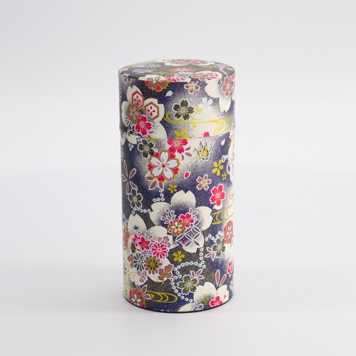 [17314] Tea Container S.S. 7.4x15.5cm 200gr Flower Grey 192HBO 1/120