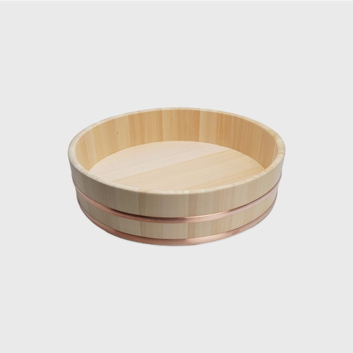 [17383] Wooden Sushi Hangiri w/Copper Hoop Japan Made 30x9cm YU-30 1/10