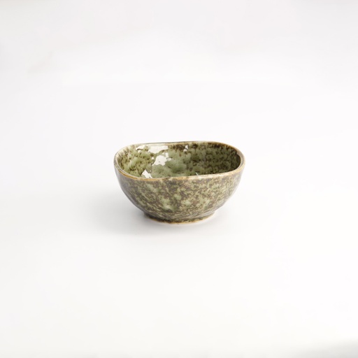 [17394] Shinryoku Green Triangle Bowl 9x4.2cm 130ml YW-5586/G 12/144