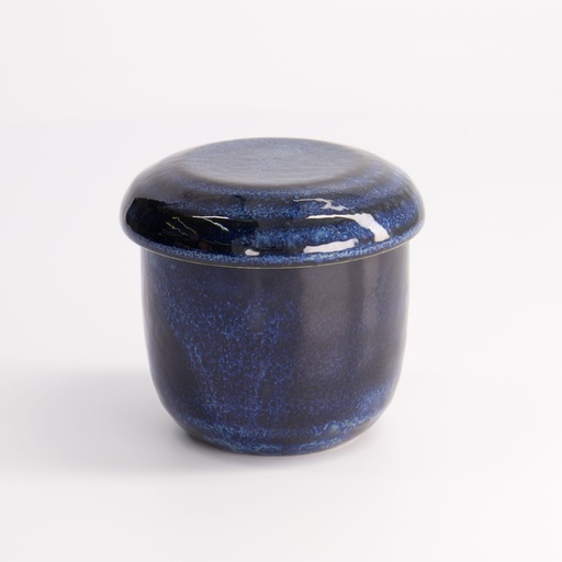 [17402] Cobalt Blue Chawanmushi Cup w/Lid 7.6x6.8cm 200ml YW-5591/CB  10/80