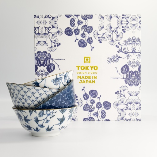 [16705] Flora Japonica Tayo Bowl Giftset 4pcs 15.2x6.7cm 500ml FK-8041 16705 1/12