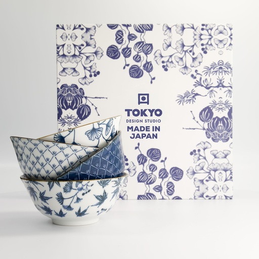 [16705] Flora Japonica Tayo Bowl Giftset 4pcs 15.5x7cm 500ml FK-8041 16705 1/12